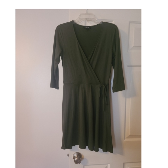 A. Byer Dresses & Skirts - Olive Green Women's Wrap Dress